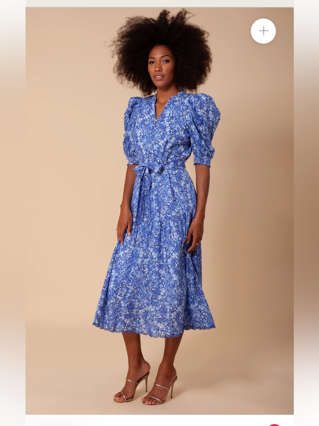 Nwt Hale Bob Matilde Voile Midi Dress/Blue/Xl